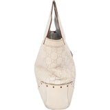 Gucci White Leather GG Horsebit Handbag