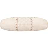 Gucci White Leather GG Horsebit Handbag
