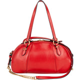 Miu Miu Red Leather Bowling Shoulder Bag