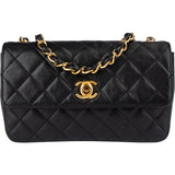 Chanel Quilted Lambskin 24K Gold Single Flap Crossbody Bag