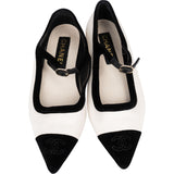 Chanel Bicolor Satin CC Mary Jane Ballerinas (37C)