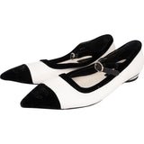 Chanel Bicolor Satin CC Mary Jane Ballerinas (37C)