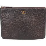 Chanel Leather Floral Mini Clutch
