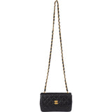 Chanel Quilted Lambskin 24K Gold Single Flap Crossbody Bag