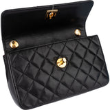 Chanel Quilted Lambskin 24K Gold Single Flap Crossbody Bag