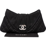Chanel Palladium CC Satin Halfmoon Clutch
