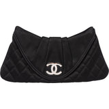 Chanel Palladium CC Satin Halfmoon Clutch