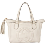 Gucci White Leather GG Soho Handbag