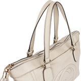 Gucci White Leather GG Soho Handbag