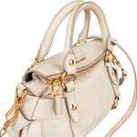 Miu Miu White Leather City Handbag - vintageandkickz