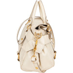 Miu Miu White Leather City Handbag - vintageandkickz