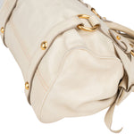 Miu Miu White Leather City Handbag - vintageandkickz