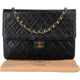Chanel Quilted Lambskin 24K Gold Single Flap Shoulder Bag