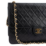 Chanel Quilted Lambskin 24K Gold Single Flap Shoulder Bag