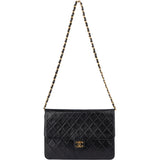 Chanel Quilted Lambskin 24K Gold Single Flap Shoulder Bag