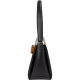 Gucci Black Leather Bamboo Turnlock Shoulder Bag