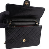 Chanel Quilted Lambskin 24K Gold Single Flap Shoulder Bag