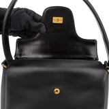 Gucci Black Leather Bamboo Turnlock Shoulder Bag