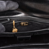 Gucci Black Leather Bamboo Turnlock Shoulder Bag