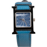 Hermès Silver Tone Heure H Women Watch HH1.210 Blue