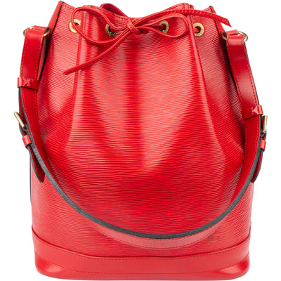 Louis Vuitton Rouge Epi Leather Sac Noe Grande Shoulder Bag