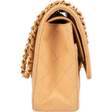 Chanel Quilted Lambskin 24K Gold Medium Double Flap Crossbody Bag