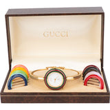 Gucci Gold Tone Multicolor Bezel 11000 L Women Watch