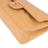 Chanel Quilted Lambskin 24K Gold Medium Double Flap Crossbody Bag
