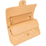 Chanel Quilted Lambskin 24K Gold Medium Double Flap Crossbody Bag