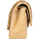 Chanel Quilted Lambskin 24K Gold Small Double Flap Crossbody Bag