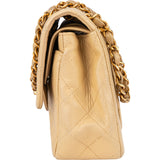 Chanel Quilted Lambskin 24K Gold Small Double Flap Crossbody Bag