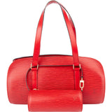 Louis Vuitton Rouge Epi Leather Soufflot Set Handbag