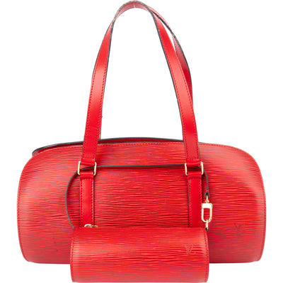 Louis Vuitton Rouge Epi Leather Soufflot Set Handbag