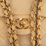 Chanel Quilted Lambskin 24K Gold Small Double Flap Crossbody Bag