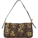 Fendi Limited Embroidered Monogram Baguette Shoulder Bag