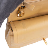 Chanel Quilted Lambskin 24K Gold Small Double Flap Crossbody Bag