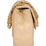 Chanel Quilted Lambskin 24K Gold Single Flap Crossbody Bag