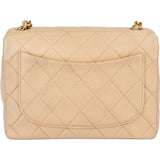 Chanel Quilted Lambskin 24K Gold Single Flap Crossbody Bag
