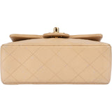Chanel Quilted Lambskin 24K Gold Single Flap Crossbody Bag