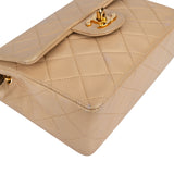 Chanel Quilted Lambskin 24K Gold Single Flap Crossbody Bag