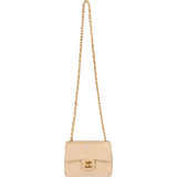 Chanel Quilted Lambskin 24K Gold Single Flap Crossbody Bag