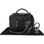 Chanel Caviar Leather CC Filigree Handbag - vintageandkickz