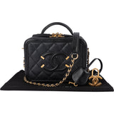 Chanel Caviar Leather CC Filigree Handbag - vintageandkickz