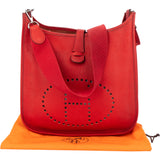 Hermès Rouge Togo Leather Evelyne II GM Crossbody Bag