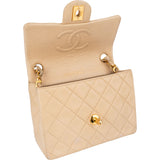 Chanel Quilted Lambskin 24K Gold Single Flap Crossbody Bag