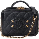 Chanel Caviar Leather CC Filigree Handbag - vintageandkickz