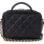 Chanel Caviar Leather CC Filigree Handbag - vintageandkickz