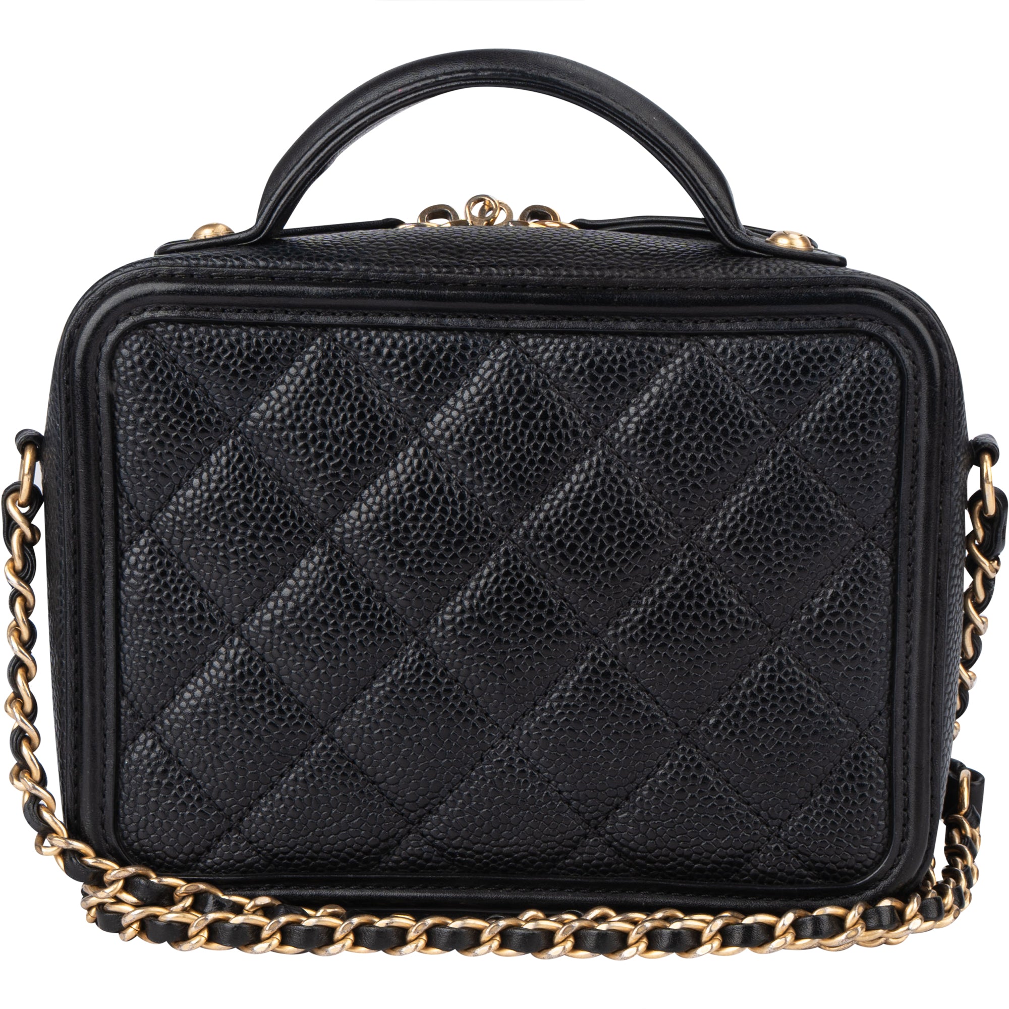 Chanel Caviar Leather CC Filigree Handbag - vintageandkickz