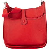 Hermès Rouge Togo Leather Evelyne II GM Crossbody Bag