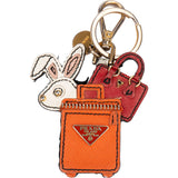 Prada Saffiano Leather Shopping Rabbit Pendant